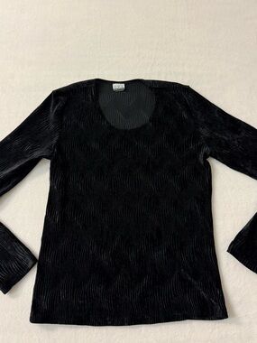 E.Y.E 90s Vintage Long-Sleeve Textured Scoop Neck Top Whimsigoth Size Large